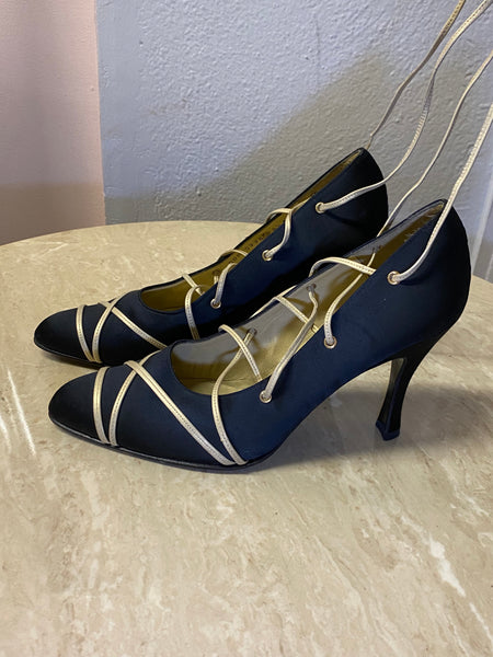 Charles Jourdan Lace-up Heels, 8.5