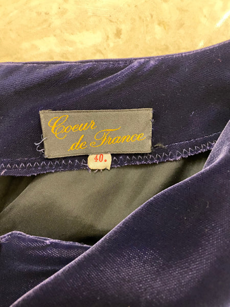 Purple Silk Velvet Dress, M / L