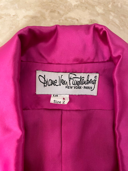 DVF Satin Skirt Suit, XS