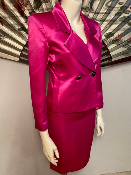 DVF Satin Skirt Suit, XS