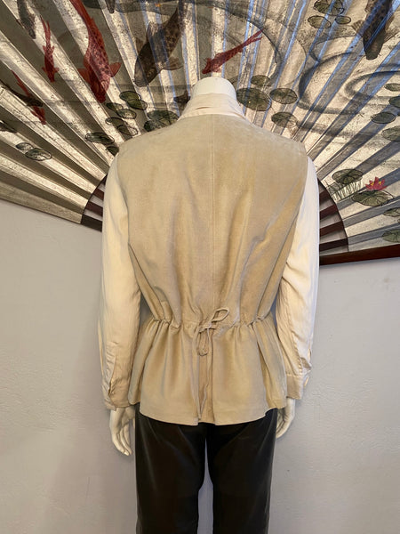 Ecru Suede Vest, L