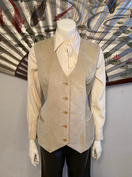 Ecru Suede Vest, L