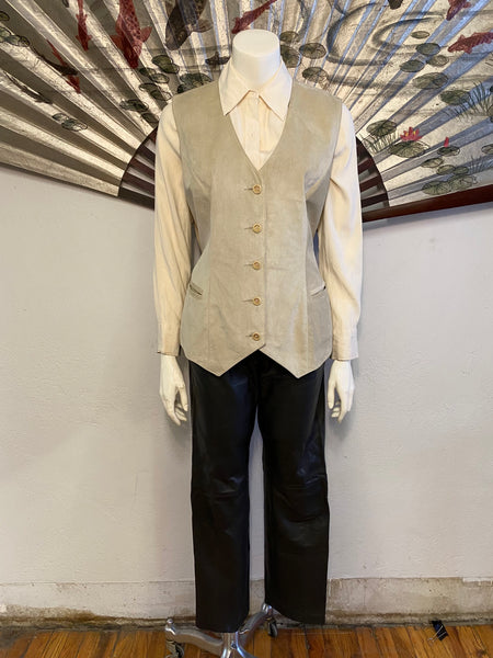 Ecru Suede Vest, L