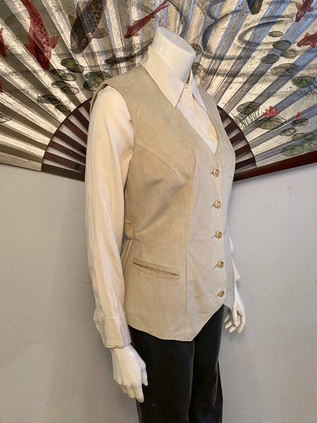Ecru Suede Vest, L