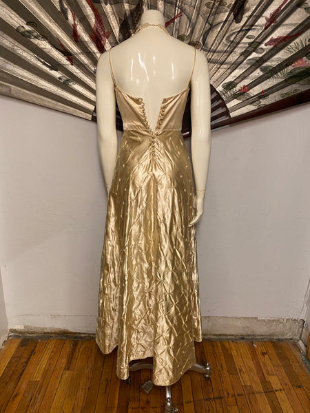 Gold 1940's Wedding Dress, XS