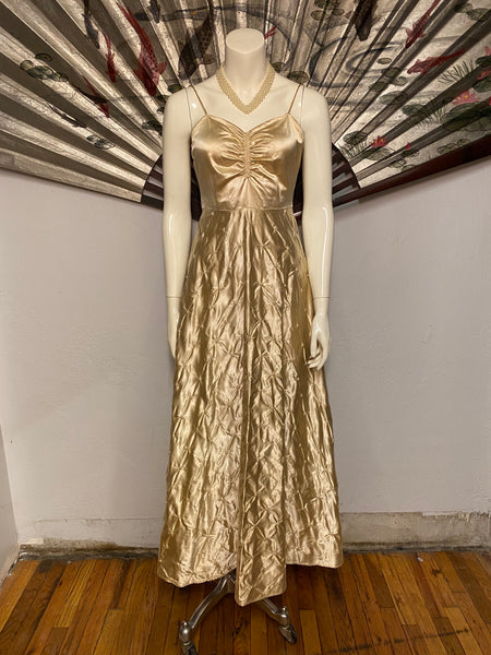 Gold 1940's Wedding Dress, XS