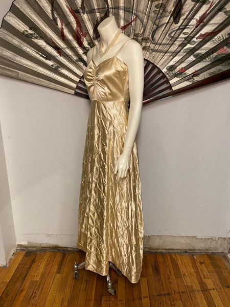 Gold 1940's Wedding Dress, XS