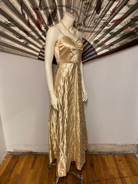 Gold 1940's Wedding Dress, XS