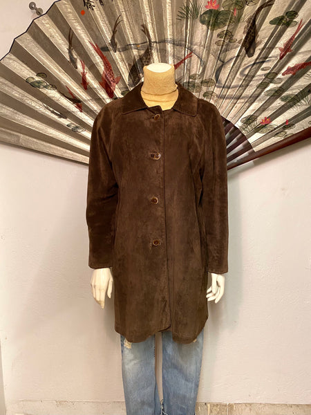 Suede Trench Coat, M