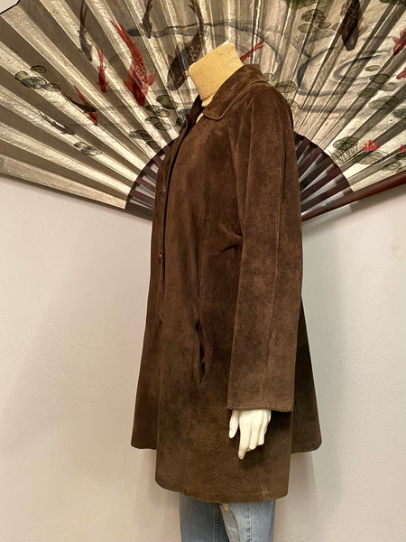Suede Trench Coat, M
