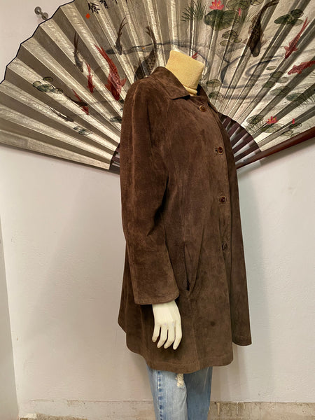 Suede Trench Coat, M