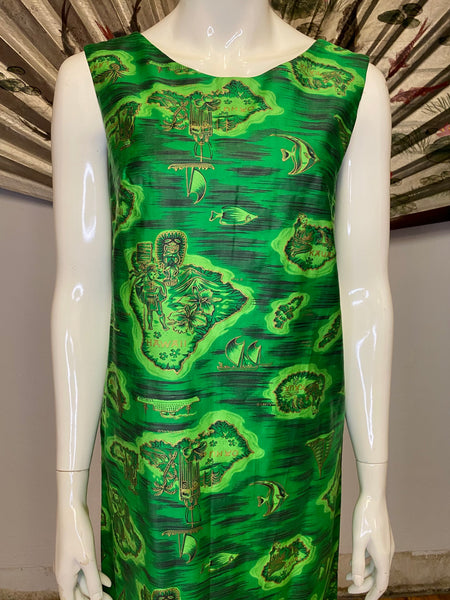 Hawaiian Map Dress, S