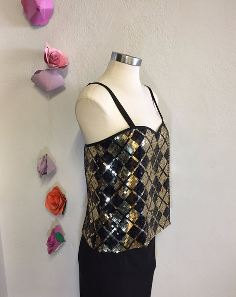 Diamond Sequin Tank Top