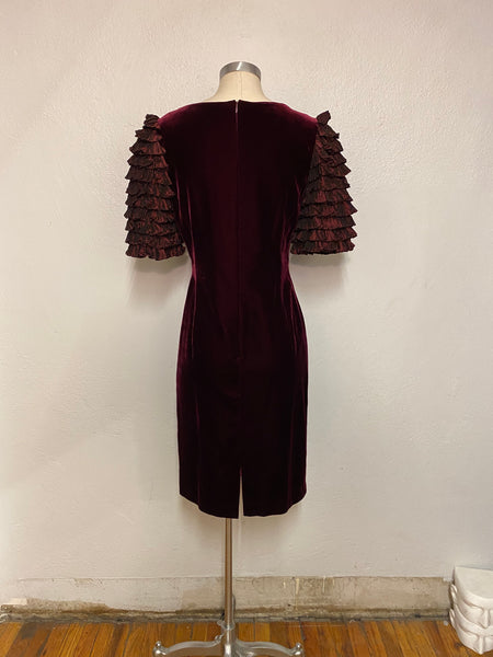 Louis Féraud Velvet Dress, S