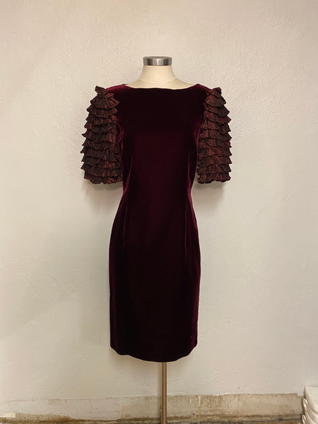 Louis Féraud Velvet Dress, S