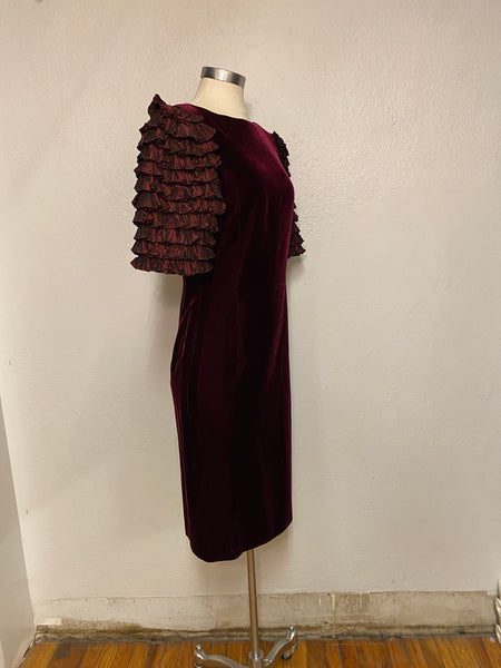 Louis Féraud Velvet Dress, S