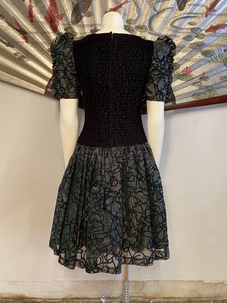 Drop Waist Velvet Dress, S