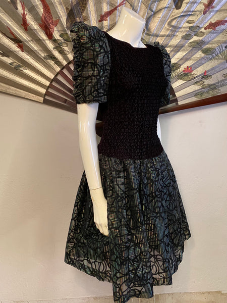 Drop Waist Velvet Dress, S