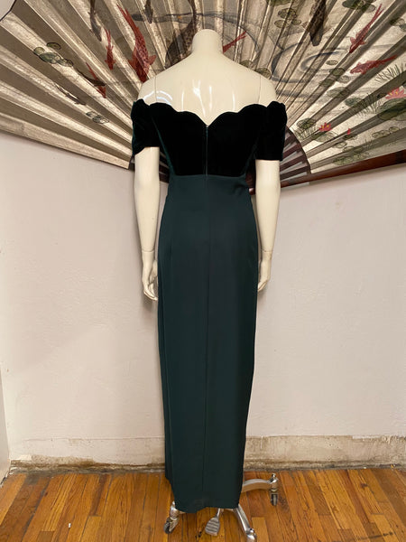 Velvet Off-the-Shoulder Gown, L