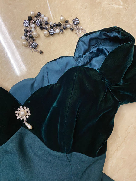 Velvet Off-the-Shoulder Gown, L