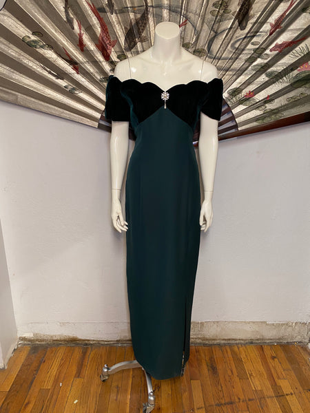 Velvet Off-the-Shoulder Gown, L