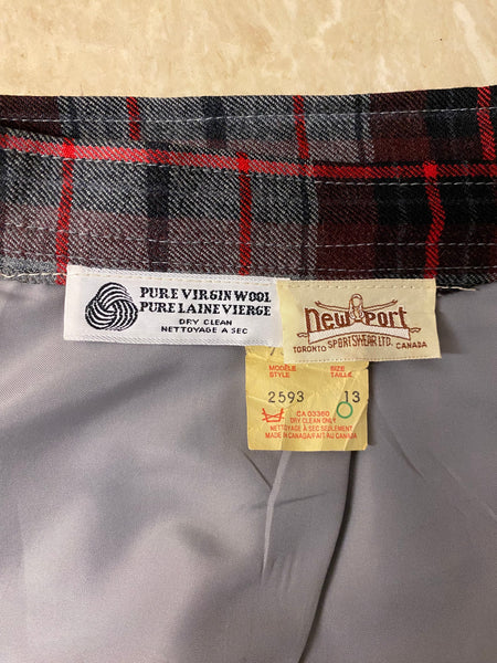 Grey Plaid Pencil Skirt, S / M