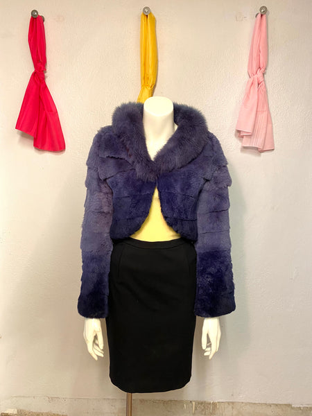 Cropped Rabbit Fur Jacket, XS / S