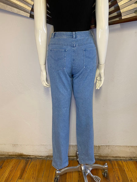 Embroidered Mom Jeans, S