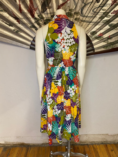 Tropical Print Dress, S