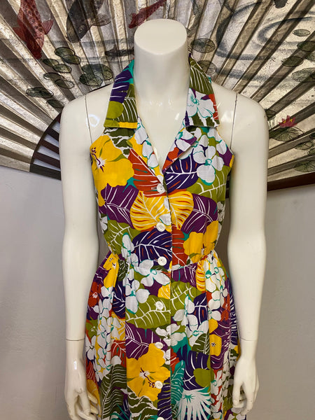 Tropical Print Dress, S