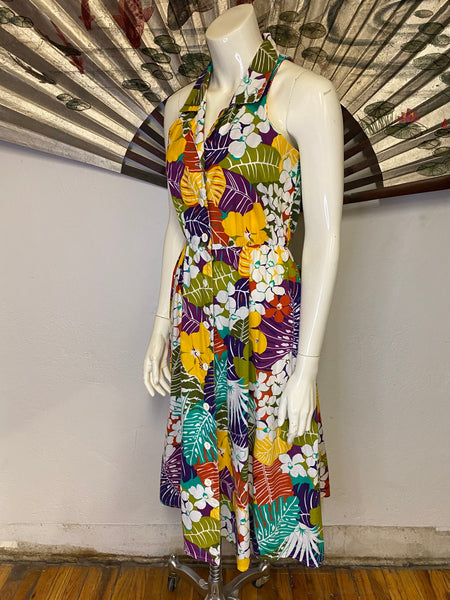 Tropical Print Dress, S