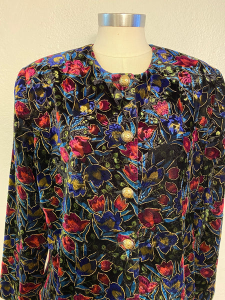Velvet Print Jacket, XL