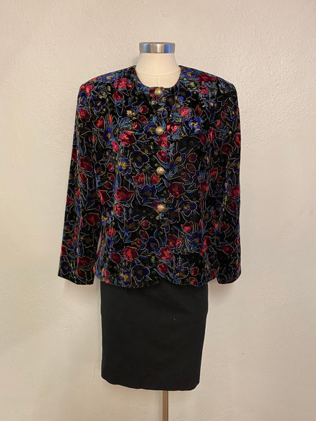 Velvet Print Jacket, XL