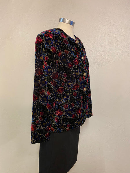 Velvet Print Jacket, XL