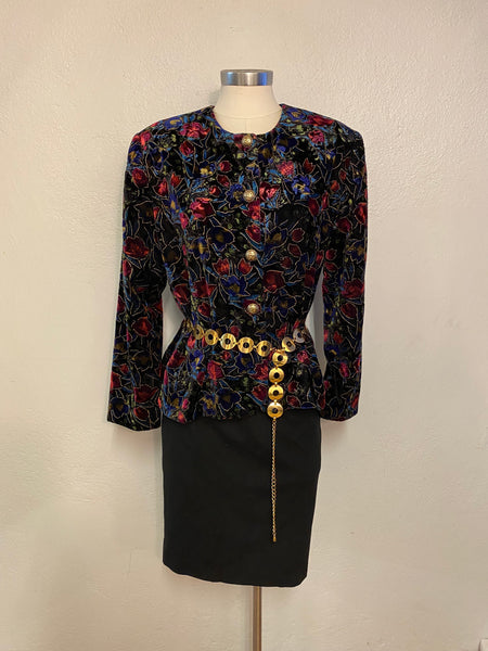 Velvet Print Jacket, XL