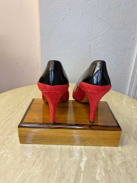 Yves Saint Laurent Red & Black Heels, 7.5N / 7.5M