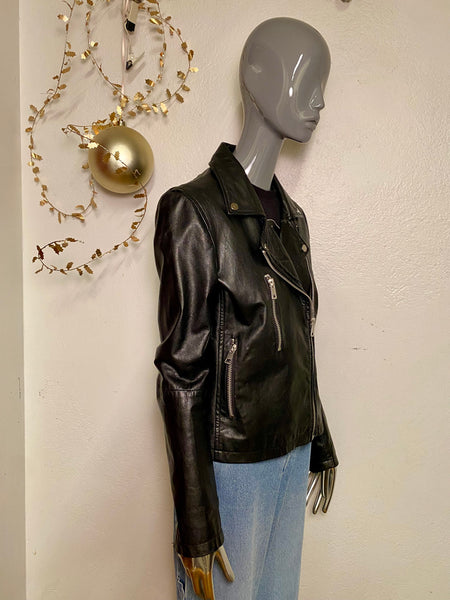 Barneys Originals Leather Moto Jacket, S / M