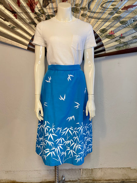 Bamboo Print Wrap Skirt, M
