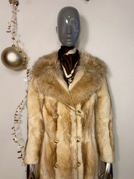 Blonde Muskrat Fur Coat, XS / S