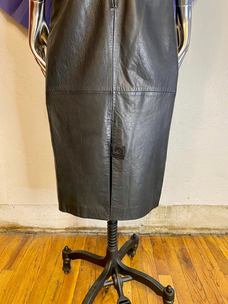 Leather Midi Skirt, W:  25"