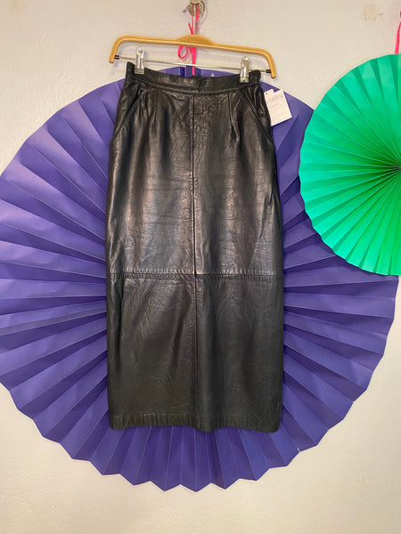 Leather Midi Skirt, W:  25"