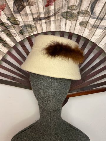 Wool Cloche with Fur Trim