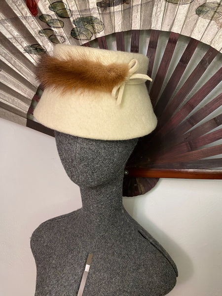 Wool Cloche with Fur Trim