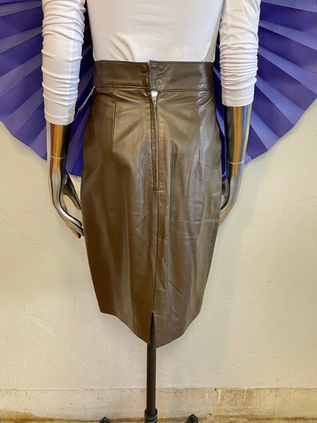 Short Leather Pencil Skirt, W:  25"