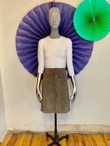 Vintage Style Suede Skirt, W:  29"