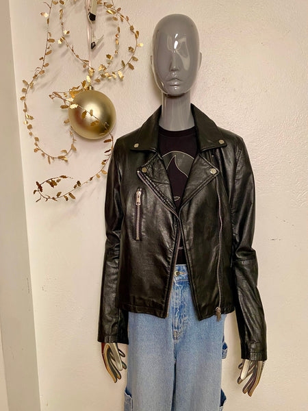 Barneys Originals Leather Moto Jacket, S / M