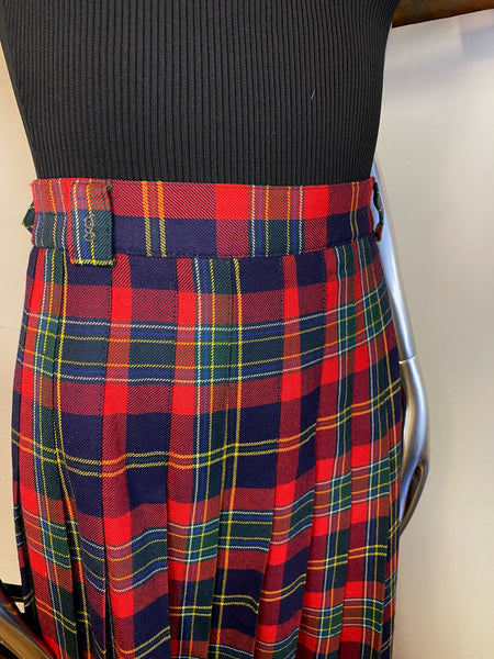 Gardeur Plaid Pleated Maxi Skirt, L / XL