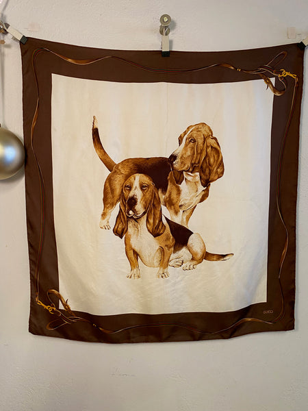 Gucci Basset Hound Print Scarf