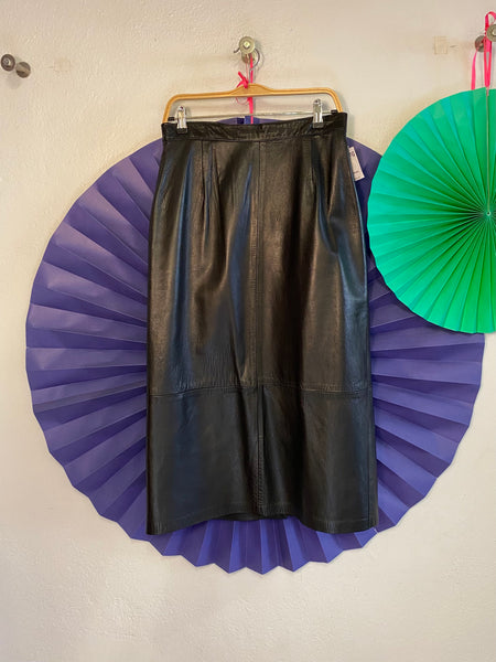 Leather Midi Skirt, W: 31"