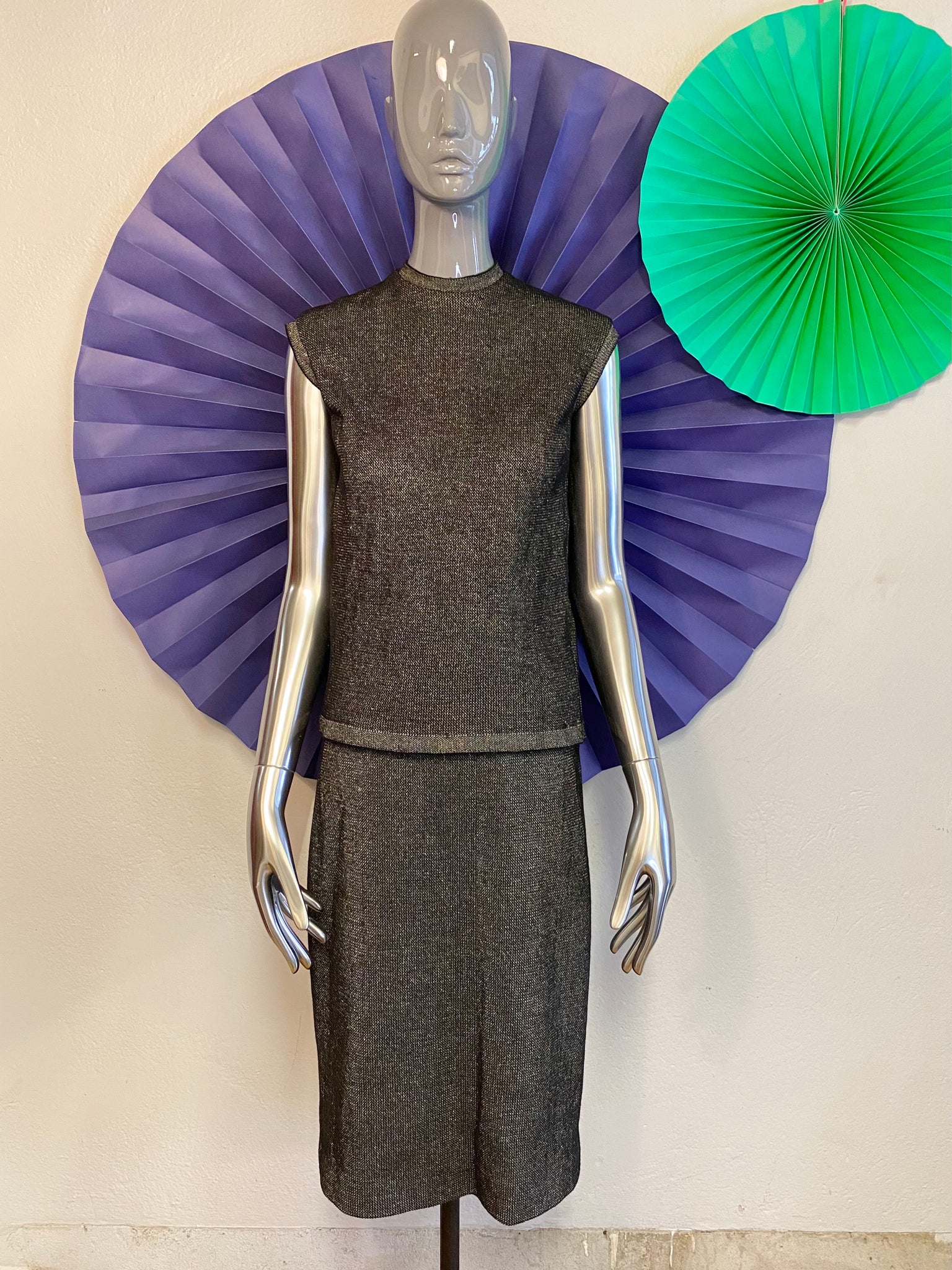 1960s Knit Skirt Set, S